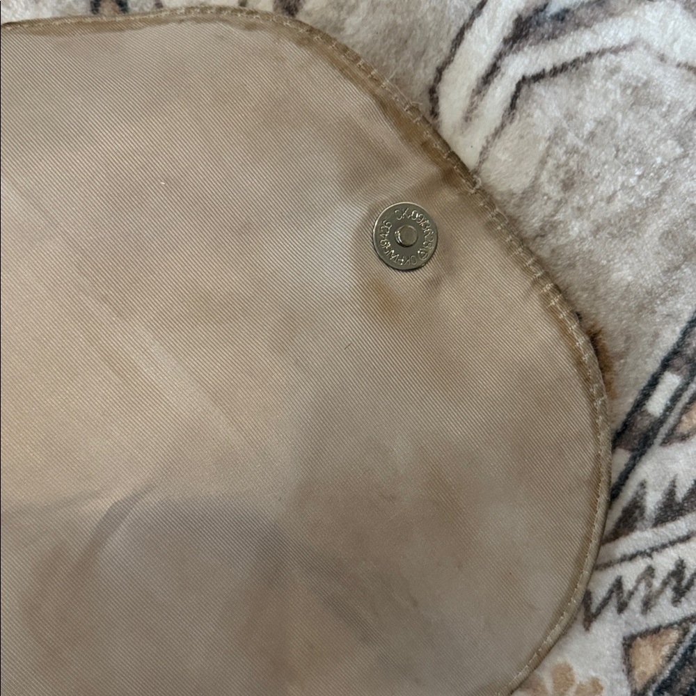 Pebbled Cream Drawstring Backpack With Tassel Det… - image 2